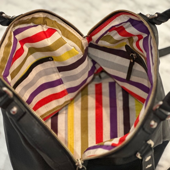 Kate Spade New York - Women’s Large Black Pebbled Leather Handbag / Crossbody - Picture 12 of 14